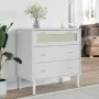 SENJA Kommode Rattan-Optik aus massivem weißem Kiefernholz 80x40x80cm von , Schubladen - Ref: Foro24-358023, Preis: 104,19 €,...