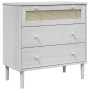 SENJA Kommode Rattan-Optik aus massivem weißem Kiefernholz 80x40x80cm von , Schubladen - Ref: Foro24-358023, Preis: 105,35 €,...
