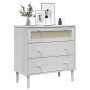 SENJA chest of drawers rattan look solid white pine wood 80x40x80cm by , Drawers - Ref: Foro24-358023, Price: 105,43 €, Disco...