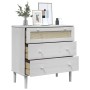 SENJA chest of drawers rattan look solid white pine wood 80x40x80cm by , Drawers - Ref: Foro24-358023, Price: 105,43 €, Disco...