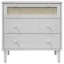 SENJA Kommode Rattan-Optik aus massivem weißem Kiefernholz 80x40x80cm von , Schubladen - Ref: Foro24-358023, Preis: 104,19 €,...