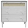 SENJA Kommode Rattan-Optik aus massivem weißem Kiefernholz 80x40x80cm von , Schubladen - Ref: Foro24-358023, Preis: 105,35 €,...