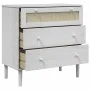 SENJA Kommode Rattan-Optik aus massivem weißem Kiefernholz 80x40x80cm von , Schubladen - Ref: Foro24-358023, Preis: 104,19 €,...