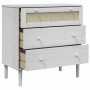 SENJA Kommode Rattan-Optik aus massivem weißem Kiefernholz 80x40x80cm von , Schubladen - Ref: Foro24-358023, Preis: 105,35 €,...