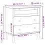 SENJA Kommode Rattan-Optik aus massivem weißem Kiefernholz 80x40x80cm von , Schubladen - Ref: Foro24-358023, Preis: 104,19 €,...
