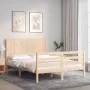 Bed frame with solid wood headboard 140x190 cm by , Beds and slatted bases - Ref: Foro24-3194486, Price: 147,70 €, Discount: %