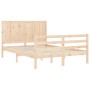 Bed frame with solid wood headboard 140x190 cm by , Beds and slatted bases - Ref: Foro24-3194486, Price: 153,43 €, Discount: %