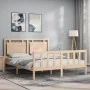 Estructura de cama con cabecero madera maciza 160x200 cm de , Camas y somieres - Ref: Foro24-3192176, Precio: 147,10 €, Descu...