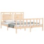 Bed frame with solid wood headboard 160x200 cm by , Beds and slatted bases - Ref: Foro24-3192176, Price: 149,02 €, Discount: %