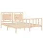 Estructura de cama con cabecero madera maciza 160x200 cm de , Camas y somieres - Ref: Foro24-3192176, Precio: 147,10 €, Descu...