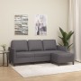 3-seater sofa with stool gray synthetic leather 180 cm by , Sofas - Ref: Foro24-3201124, Price: 321,63 €, Discount: %