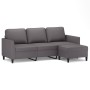 3-seater sofa with stool gray synthetic leather 180 cm by , Sofas - Ref: Foro24-3201124, Price: 321,63 €, Discount: %