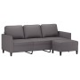 3-seater sofa with stool gray synthetic leather 180 cm by , Sofas - Ref: Foro24-3201124, Price: 321,63 €, Discount: %