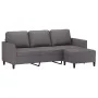 3-Sitzer-Sofa mit Hocker aus grauem Kunstleder 180 cm von , Sofas - Ref: Foro24-3201124, Preis: 316,67 €, Rabatt: %