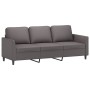 3-seater sofa with stool gray synthetic leather 180 cm by , Sofas - Ref: Foro24-3201124, Price: 321,63 €, Discount: %