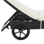 Sonnenliegen mit Rädern und Kissen, 2 Einheiten, schwarzes synthetisches Rattan von , Liegen - Ref: Foro24-3078465, Preis: 33...