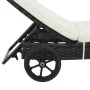 Sun loungers with wheels and cushions 2 units black synthetic rattan by , Loungers - Ref: Foro24-3078465, Price: 332,97 €, Di...