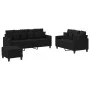 Sofa set with cushions 3 pieces black fabric by , Sofas - Ref: Foro24-3201676, Price: 531,50 €, Discount: %