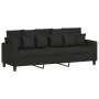 Sofa set with cushions 3 pieces black fabric by , Sofas - Ref: Foro24-3201676, Price: 531,50 €, Discount: %