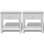Nachttische 2 Einheiten aus weißem Holz von vidaXL, Nachttische - Ref: Foro24-242871, Preis: 96,26 €, Rabatt: %