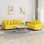 Juego de sofás con cojines 2 piezas tela amarillo claro de , Sofás - Ref: Foro24-3201669, Precio: 457,37 €, Descuento: %