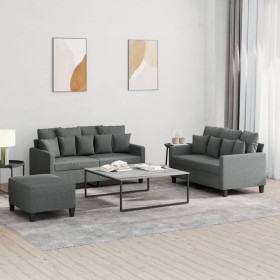 Sofa set with cushions 3 pieces dark gray fabric by , Sofas - Ref: Foro24-3201657, Price: 493,20 €, Discount: %