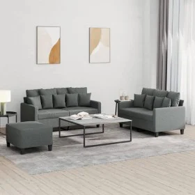 Sofa set with cushions 3 pieces dark gray fabric by , Sofas - Ref: Foro24-3201657, Price: 476,64 €, Discount: %