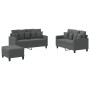 Sofagarnitur mit Kissen 3-teilig aus dunkelgrauem Stoff von , Sofas - Ref: Foro24-3201657, Preis: 493,20 €, Rabatt: %