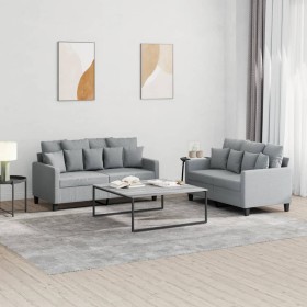 Sofagarnitur mit Kissen 2-teilig aus hellgrauem Stoff von , Sofas - Ref: Foro24-3201648, Preis: 429,72 €, Rabatt: %