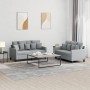 Sofa set with cushions 2 pieces light gray fabric by , Sofas - Ref: Foro24-3201648, Price: 429,72 €, Discount: %