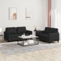 2-piece black synthetic leather sofa set with cushions by , Sofas - Ref: Foro24-3201750, Price: 412,08 €, Discount: %