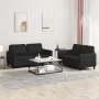2-piece black synthetic leather sofa set with cushions by , Sofas - Ref: Foro24-3201750, Price: 405,86 €, Discount: %