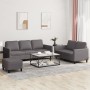 Gray synthetic leather 3-piece sofa set with cushions by , Sofas - Ref: Foro24-3201767, Price: 501,70 €, Discount: %