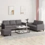 Gray synthetic leather 3-piece sofa set with cushions by , Sofas - Ref: Foro24-3201767, Price: 494,42 €, Discount: %