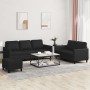 3-piece black synthetic leather sofa set with cushions by , Sofas - Ref: Foro24-3201765, Price: 517,64 €, Discount: %