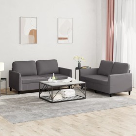 Juego de sofás con cojines 2 piezas cuero sintético gris de , Sofás - Ref: Foro24-3201752, Precio: 385,76 €, Descuento: %