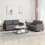 Gray synthetic leather 2-piece sofa set with cushions by , Sofas - Ref: Foro24-3201752, Price: 385,76 €, Discount: %