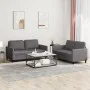 Juego de sofás con cojines 2 piezas cuero sintético gris de , Sofás - Ref: Foro24-3201752, Precio: 363,64 €, Descuento: %
