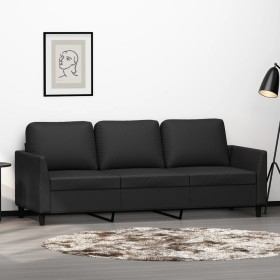 3-seater sofa in black synthetic leather 180 cm by , Sofas - Ref: Foro24-359338, Price: 278,65 €, Discount: %