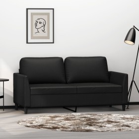 2-Sitzer-Sofa aus schwarzem Kunstleder 140 cm von , Sofas - Ref: Foro24-359333, Preis: 222,59 €, Rabatt: %