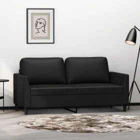 2-Sitzer-Sofa aus schwarzem Kunstleder 140 cm von , Sofas - Ref: Foro24-359333, Preis: 219,25 €, Rabatt: %