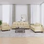 Sofa set with cushions 3 pieces cream fabric by , Sofas - Ref: Foro24-3201634, Price: 621,00 €, Discount: %