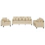 Sofagarnitur mit Kissen, 3-teilig, cremefarbener Stoff von , Sofas - Ref: Foro24-3201634, Preis: 631,61 €, Rabatt: %