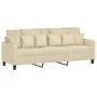 Sofa set with cushions 3 pieces cream fabric by , Sofas - Ref: Foro24-3201634, Price: 621,00 €, Discount: %