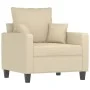 Sofa set with cushions 3 pieces cream fabric by , Sofas - Ref: Foro24-3201634, Price: 621,00 €, Discount: %