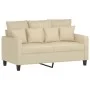 Sofa set with cushions 3 pieces cream fabric by , Sofas - Ref: Foro24-3201634, Price: 621,00 €, Discount: %