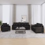 Sofa set with cushions 3 pieces black fabric by , Sofas - Ref: Foro24-3201636, Price: 623,36 €, Discount: %