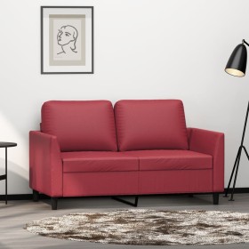 Sofá de 2 plazas de cuero sintético rojo vino 120 cm de , Sofás - Ref: Foro24-359331, Precio: 215,54 €, Descuento: %