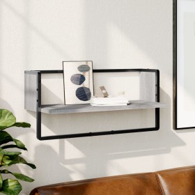 Sonoma gray wall shelf with bar 65x25x30 cm by , Shelves and shelves - Ref: Foro24-836291, Price: 21,60 €, Discount: %
