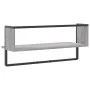 Sonoma graues Wandregal mit Stange 65x25x30 cm von , Regale und Regale - Ref: Foro24-836291, Preis: 21,33 €, Rabatt: %